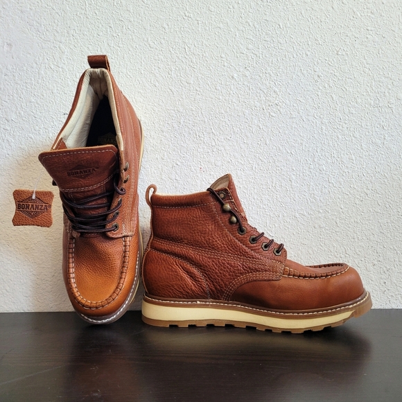 Bonanza Light Brown Leather Boots - Picture 1 of 4